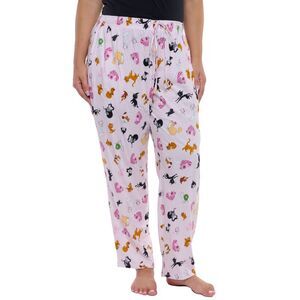 New Womens & Women's Plus Size Disney Cats Pajama Pants Loungewear Pink